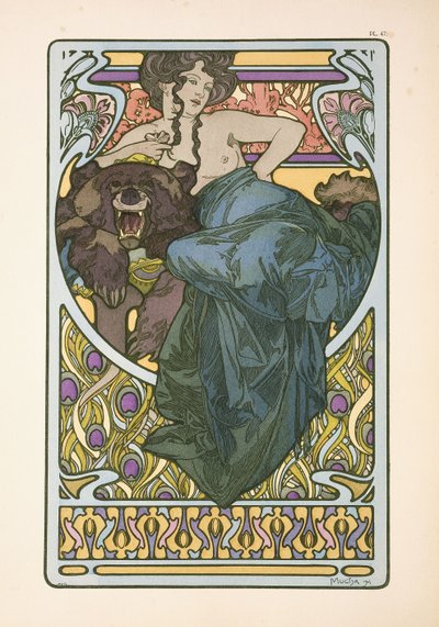 Tafel 47 aus dem Buch Dokumente Dekoratifs, veröffentlicht 1902 von Alphonse Mucha