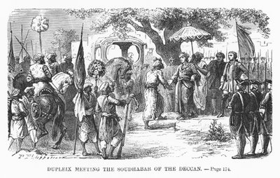 Dupleix trifft den Soudhabar von Deccan, Illustration aus 