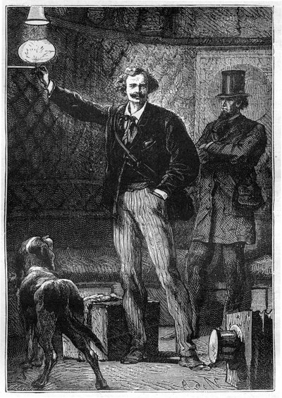 Illustration des Buches „Rund um den Mond“ von Jules Verne, Hetzel-Ausgabe - Les voyages extraordinaires von Alphonse Marie de Neuville