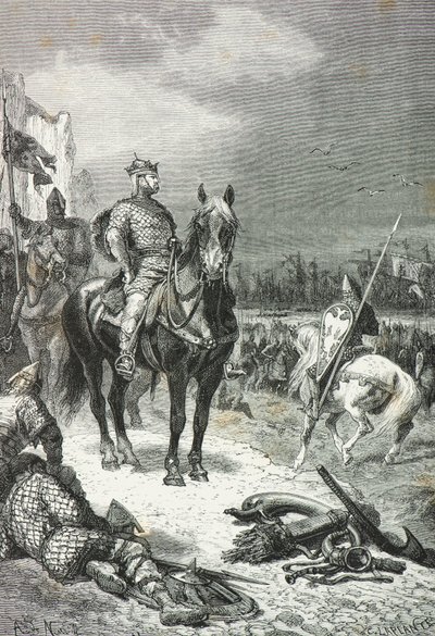 Wilhelm der Eroberer landet 1066 in Pevensey (Gravur) von Alphonse Marie de Neuville