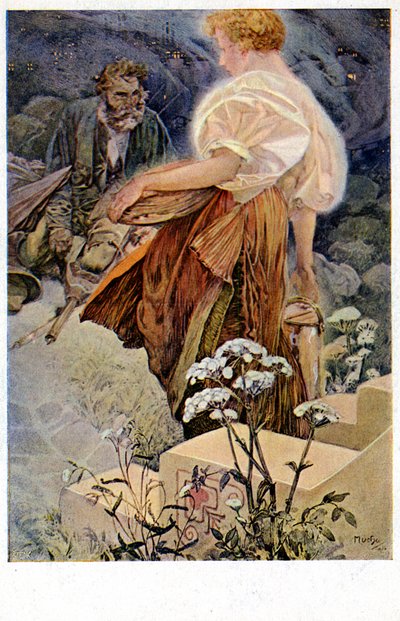 Selig sind die Barmherzigen, denn sie werden Barmherzigkeit erlangen von Alphonse Mucha