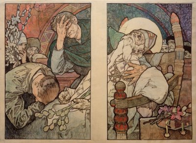 Fenster von St. Veit in Prag, Karton 1931 von Alphonse Mucha