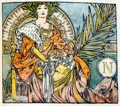 Illustration von Alphonse Mucha aus "Clio", einem Werk des französischen Autors Anatole France. 1900 von Alphonse Mucha