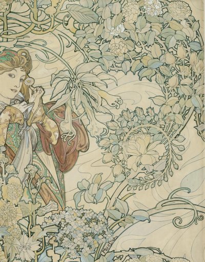 Textildesign von Alphonse Mucha