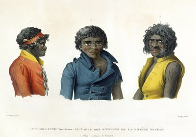 Port Jackson, New Holland: Eingeborene aus der Region des Nepean-Flusses, aus 