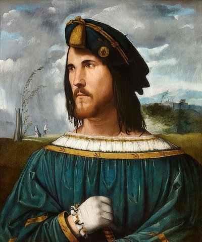 Porträt eines Gentlemans (genannt Cesare Borgia) von Altobello Melone