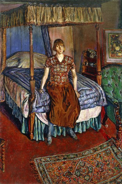 Porträt von Iris Tree auf einem Himmelbett sitzend von Alvaro Guevara