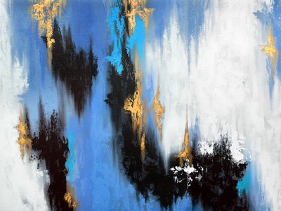 Blau Gold Dynamischer Fluss von Alyson Storms