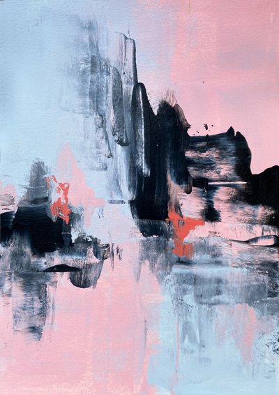 Modernes Abstraktes Pink-Blau von Alyson Storms