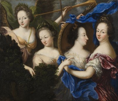 Allegorie mit Selbstporträt und Profilporträt von Ulrika Eleonora der Älteren (1656-1693) von Amalia Wilhelmina von Konigsmarck
