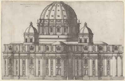 Längsansicht von Sankt Peter, Rom von Ambrogio Brambilla, after Michelangelo