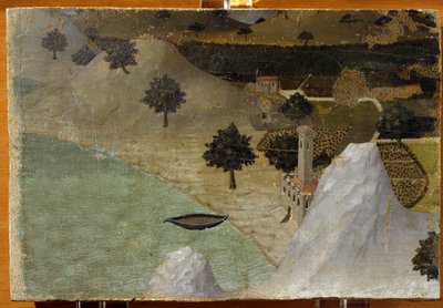 Ein Schloss am See von Ambrogio Lorenzetti