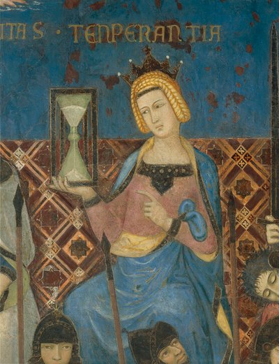 Allegorie der guten Regierung, Mäßigung (Detail) von Ambrogio Lorenzetti