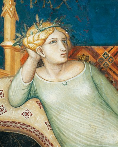 Allegorie der guten Regierung, Frieden (Detail) von Ambrogio Lorenzetti