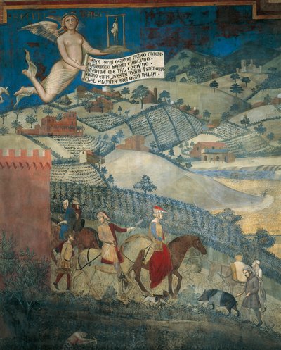 Auswirkungen der guten Regierung auf das Land (Detail) von Ambrogio Lorenzetti