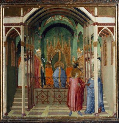 Wahl von Nikolaus zum Bischof von Myra. Szenen aus dem Leben des Heiligen Nikolaus von Ambrogio Lorenzetti