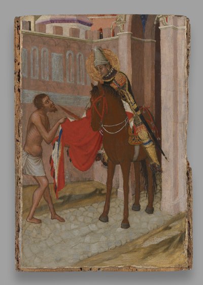 Der heilige Martin von Tours teilt seinen Mantel mit einem Bettler von Ambrogio Lorenzetti