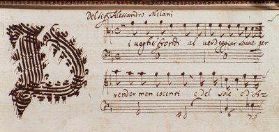 Seite der Sammlung von Partituren von Alessandro Stradella von Ambrogio Preda