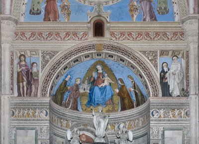 Gian Galeazzo Visconti und Söhne bieten der Jungfrau Maria das Modell der Kartause an von Ambrogio da Fossano