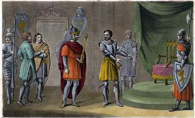 Chilperich II. (670 - 721) wurde 715 von Rainfroi auf den Thron gesetzt. Entworfen und graviert von Ambroise Tardieu im Jahr 1825 von Ambroise Tardieu