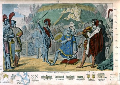 Franz I. von Frankreich bittet nach dem Sieg in der Schlacht von Marignano in Italien den Chevalier Bayard, ihn zum Ritter zu schlagen von Ambroise Tardieu