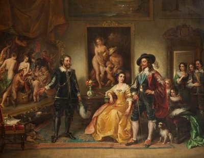 Rubens präsentiert sein Bild Frieden und Krieg an Karl I., 1858-71 von Ambrosini Jerôme