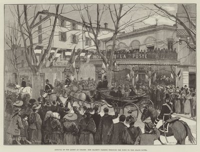 Ankunft der Königin in Grasse, Ihre Majestät passiert die Stadt zum Grand Hotel von Amedee Forestier