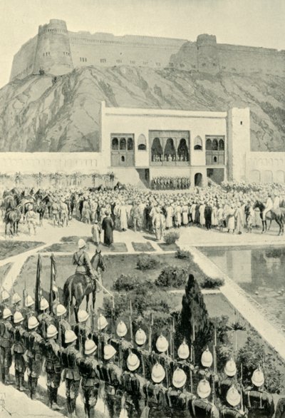 General Roberts liest seine Proklamation in Kabul, 12. Oktober 1879 von Amedee Forestier