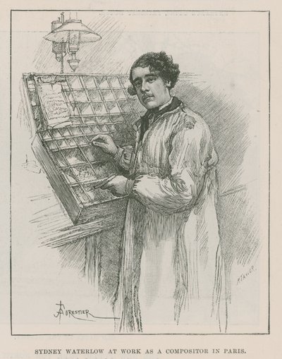 Sir Sydney Waterlow bei der Arbeit als Setzer in Paris von Amedee Forestier