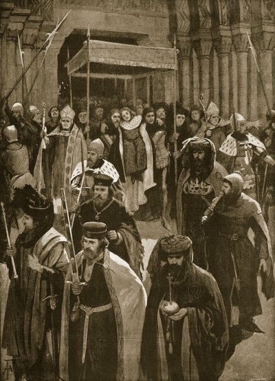 Die Pause nach der Krönung von Richard II., Vigil von St. Kenelm, 16. Juli 1377, aus 