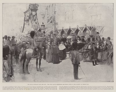 Der königliche Einzug in die Stadt, der Lord Mayor überreicht das Perlenschwert Ihrer Majestät am Temple Bar von Amedee Forestier