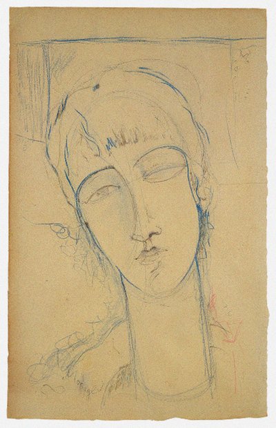 Anna Achmatowa Porträt der Roten Frau, 1915 von Amedeo Modigliani