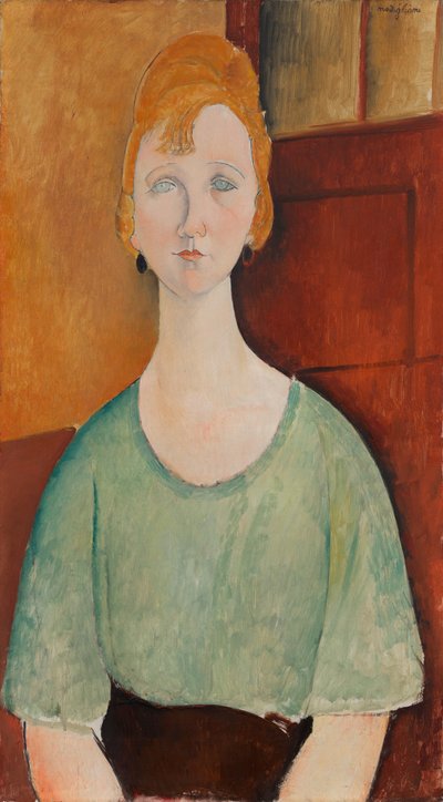 Mädchen in grüner Bluse von Amedeo Modigliani