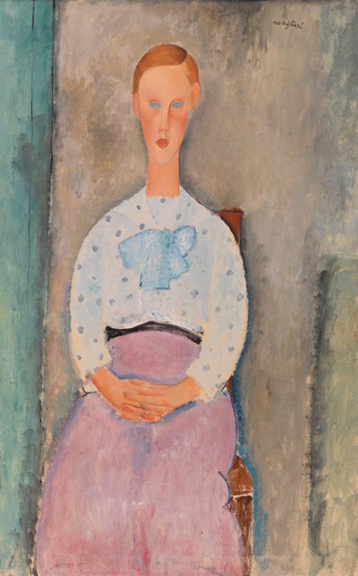 Mädchen mit gepunkteter Bluse von Amedeo Modigliani
