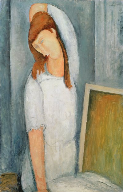 Porträt von Jeanne Hébuterne (1898-1920) mit ihrem linken Arm hinter dem Kopf von Amedeo Modigliani