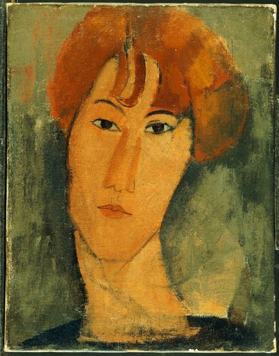 Junge Frau mit rotem Haar und Kragen von Amedeo Modigliani