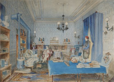 Prinz Pavel Petrovich Vyazemsky in seinem Arbeitszimmer in Konstantinopel, 1850 von Amedeo Preziosi