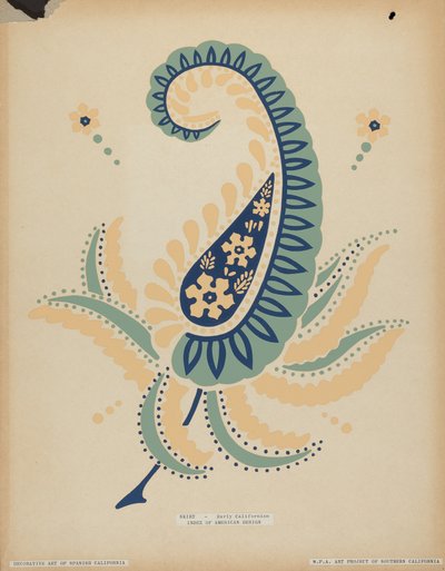 Früher kalifornischer Rock aus dem Portfolio "Dekorative Kunst des spanischen Kaliforniens" von American 20th Century