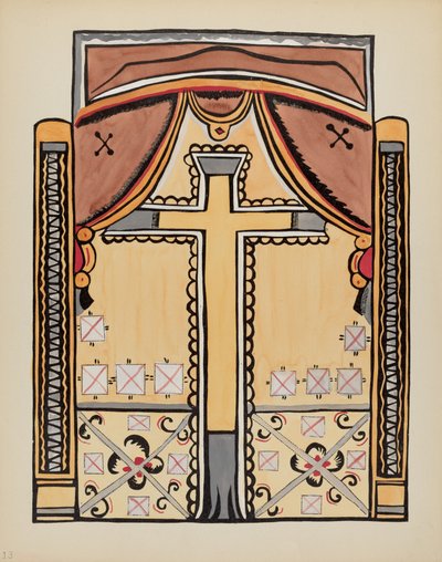 Tafel 13: Design mit Kreuz: Aus dem Portfolio "Spanische Kolonialdesigns von New Mexico" von American 20th Century