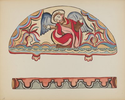 Tafel 15: Die Schöpfung (Lunette): Aus dem Portfolio "Spanische Kolonialdesigns von New Mexico" von American 20th Century