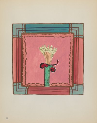 Tafel 16: Weizengarben, Altarplatte: Aus dem Portfolio "Spanische Kolonialdesigns von New Mexico" von American 20th Century