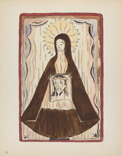 Tafel 20: Heilige Veronika: Aus dem Portfolio "Spanische Kolonialdesigns von New Mexico" von American 20th Century