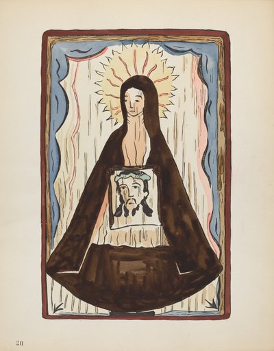Tafel 20: Heilige Veronika: Aus dem Portfolio "Spanische Kolonialdesigns von New Mexico" von American 20th Century