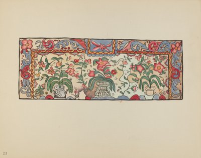 Tafel 23: Malerei auf Hirschleder: Aus dem Portfolio "Spanische Kolonialdesigns von New Mexico" von American 20th Century