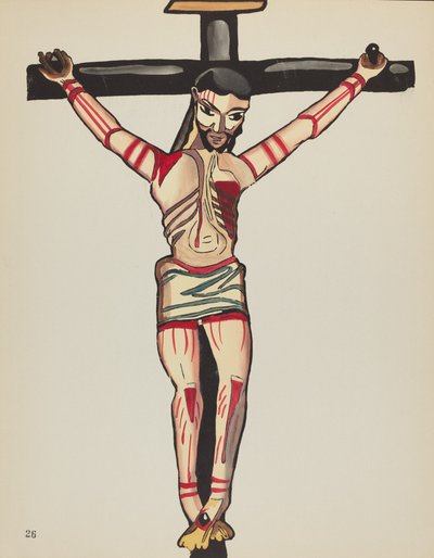 Tafel 26: Christus gekreuzigt: Aus dem Portfolio "Spanische Kolonialdesigns von New Mexico" von American 20th Century