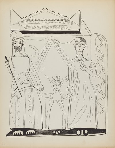 Tafel 28: Die Heilige Familie: Aus dem Portfolio "Spanische Kolonialdesigns von New Mexico" von American 20th Century