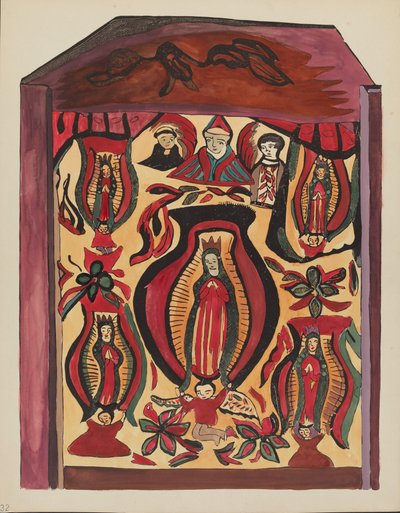 Tafel 32: Unsere Liebe Frau von Guadalupe: Aus dem Portfolio "Spanische Kolonialdesigns von New Mexico" von American 20th Century