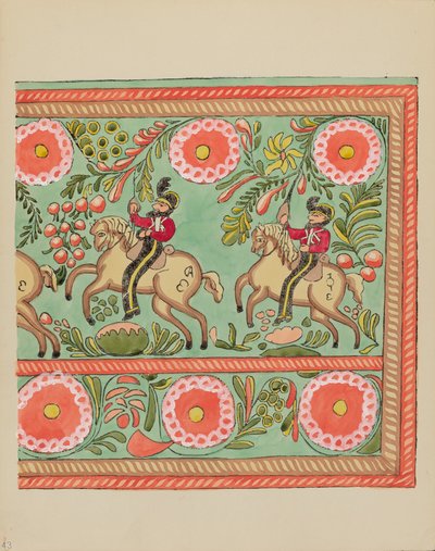 Tafel 43: Bemaltes Truhendesign: Aus dem Portfolio "Spanische Kolonialdesigns von New Mexico" von American 20th Century
