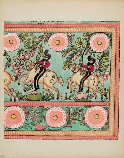 Tafel 43: Bemaltes Truhendesign: Aus dem Portfolio "Spanische Kolonialdesigns von New Mexico" von American 20th Century