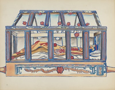 Tafel 4: Christus im Grab: Aus dem Portfolio "Spanische Kolonialdesigns von New Mexico" von American 20th Century